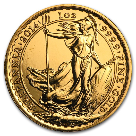 2014 Great Britain 1 oz Gold Britannia BU 2014 Great Britain 1 oz Gold Britannia BU